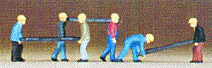 Railroad Personnel -- Track Gang w/Ties pkg(6), N, Preiser Kg 79034