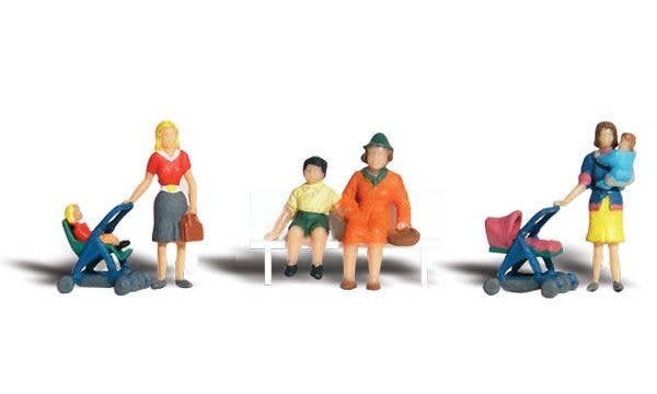 Scenic Accents(R) Figures -- Moms & Kids pkg(6), HO, Woodland Scenics 1832