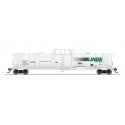 High-Capacity Cryogenic Tank Car - Ready to Run -- Linde (Type C body, white, green, blue), HO, Broadway Limited Imports 8045