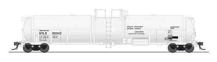 High-Capacity Cryogenic Tank Car - Ready to Run -- Union Tank Car UTLX (white, black), HO, Broadway Limited Imports 8046