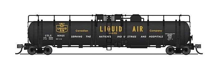 High-Capacity Cryogenic Tank Car - Ready to Run -- Canadian Liquid Air Co. (black, yellow), N, Broadway Limited Imports 8153