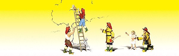 Firemen to the Rescue - Scenic Accents(R) -- pkg(4), N, Woodland Scenics 2151