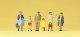 Pedestrians -- Passers-By Wearing Coats pkg(6), HO, Preiser Kg 14069