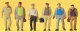 Passengers -- Male Commuters on Way to Train pkg(6), HO, Preiser Kg 14086