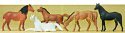 Animals -- Horses pkg(5), HO, Preiser Kg 14150