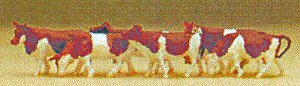 Animals -- Cows (brown) pkg(6), N, Preiser Kg 79155