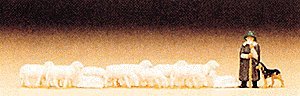 Animals -- Shepherd & Flock w/Dog, N, Preiser Kg 79160