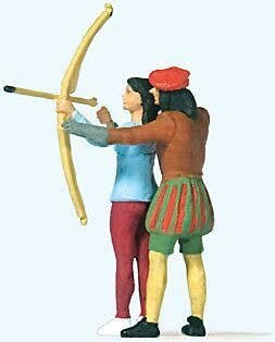 Archery Instructor w/Student -- pkg(2), HO, Preiser Kg 28219