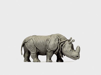 Animal -- Indian Rhinoceros 2, HO, Preiser Kg 29502