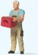 Man with Beer Crate Individual Figure, HO, Preiser Kg 28234