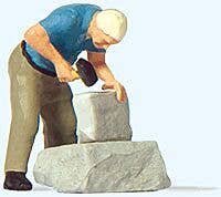 Stone Mason Individual Figure, HO, Preiser Kg 28239