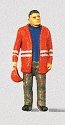 Individual Figure - Railway Personel -- Modern Switchman w/Safety Jacket - Hat Off, HO, Preiser Kg 28010