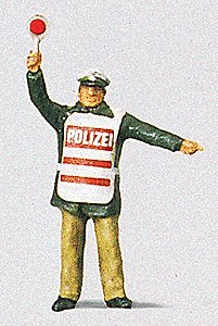 Individual Figure - Emergency Services -- Modern German Policeman w/Safety Vest, HO, Preiser Kg 28012