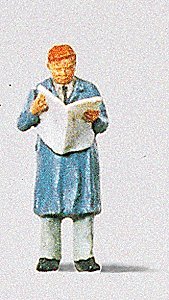 Individual Figure - Pedestrians -- Man Reading Newspaper, HO, Preiser Kg 28016