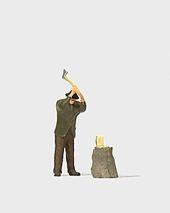 Chopping Wood, HO, Preiser Kg 28113