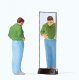 Man Trying On Pants w/Mirror, HO, Preiser Kg 28161