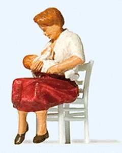 Nursing Mother -- Mother, Baby & Chair, HO, Preiser Kg 28176
