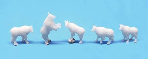 Unpainted 3D-Printed Figures -- Mountain Goats (Assorted) pkg(5), HO, All Scale Miniatures 870964
