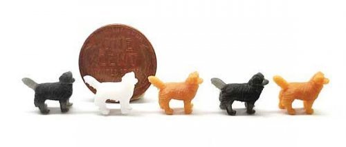 Dogs -- Unpainted 3D Printed Figures Multiple Colors pkg(5), HO, All Scale Miniatures 870962