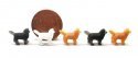 Dogs -- Unpainted 3D Printed Figures Multiple Colors pkg(5), HO, All Scale Miniatures 870962