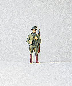 Individual Figure - Recreation -- Hunter (Green Hat, Outfit Brown Boots), HO, Preiser Kg 28043