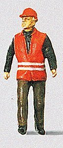 Individual Figure - Railway Personel -- Modern Switchman w/Safety Vest, HO, Preiser Kg 28008