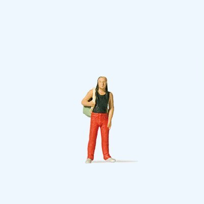 Man w/Backpack, HO, Preiser Kg 28191