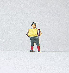 Individual Figure - Working People -- Playing The Accordian, HO, Preiser Kg 29057