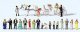 Wedding Reception with Horse-Drawn Carriage -- Carriage, Horses, 21 Figures, HO, Preiser Kg 13011