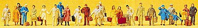 Passengers -- Standing and Walking pkg(24), HO, Preiser Kg 14401
