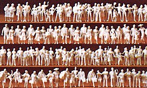 Unpainted Figure Set -- Passengers pkg(120), N, Preiser Kg 79008