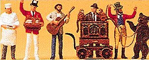 Fair Musicians/Vendors pkg(6), HO, Preiser Kg 24653