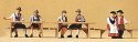 Oktoberfest Goers 2 Seated At Tables -- pkg(6), HO, Preiser Kg 10449