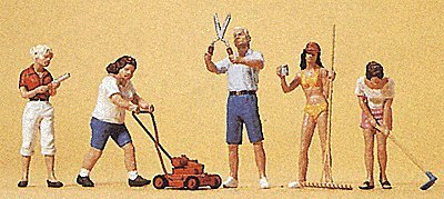 People Working -- Hobby Gardeners, HO, Preiser Kg 10464