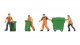 Garbage/Refuse Collectors -- 4 Figures, 3 Bins, HO, Noch Gmbh & Co 15027