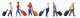 Walking Travelers w/Rolling Suitcases -- 3 Men, 3 Women, 6 Suitcases, HO, Preiser Kg 10640