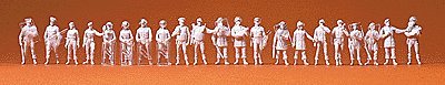 Unpainted Figure Set -- Assorted Police, HO, Preiser Kg 16350