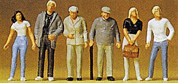 Figures - 1/72 Scale -- Standing pkg(6), 1/72, Preiser Kg 72401