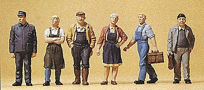 Pedestrians -- Village Workers, HO, Preiser Kg 10472