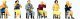 Sports & Recreation Seated Spectators Clapping -- 2 Men, 4 Women, HO, Preiser Kg 10624