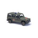 1990 Mercedes-Benz G-90 SUV - Assembled -- German Army Red Cross (green, red, white, German L, HO, Busch Gmbh & Co Kg 51441