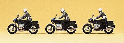 Military - Modern German Army (BW) - Figures -- Military Police on Motorcycles pkg(3), HO, Preiser Kg 16833