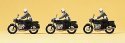 Military - Modern German Army (BW) - Figures -- Military Police on Motorcycles pkg(3), HO, Preiser Kg 16833