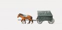 Former German Army WWII Horse-Drawn Transport (Plastic Kit) -- Replacement Type w/2 Figures & 2 Horse, HO, Preiser Kg 16588