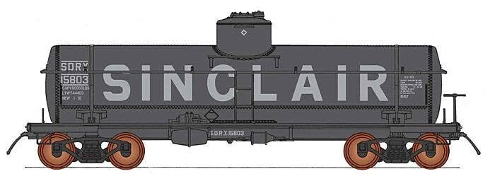 ACF Type 27 Riveted 8,000-Gallon Tank Car - Ready to Run -- Sinclair SDRX (black, silver, Billboard Sinclair), N, Intermountain 