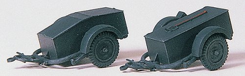 Military - Former German Army WWII - Trailers (Plastic Kit) -- SdAnh 51 w/Muntions & Tools pkg(2), HO, Preiser Kg 16574
