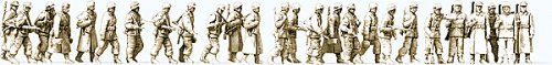 WWII Germany Unpainted Figure Set - Kit -- Walking Infantry in Winter pkg(26), HO, Preiser Kg 16609