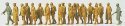 Military - Former German Army WWII - Unpainted Figure Set -- 2 Guards Escorting 17 Russian Prisoners, HO, Preiser Kg 16577