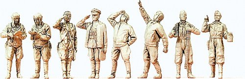 Soviet Union WWII Unpainted Figures -- Pilots & Ground Crew pkg(8), 1/72, Preiser Kg 72543