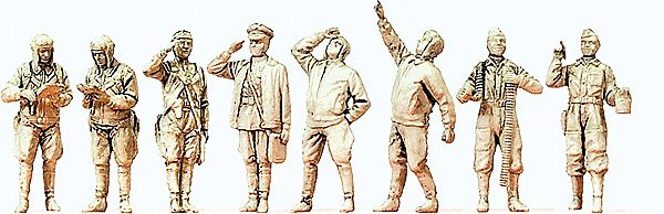 Soviet Union WWII Unpainted Figures -- Pilots & Ground Crew pkg(8), 1/72, Preiser Kg 72543